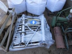PALLET CONTAINING CHROME ELECTRIC BARRIER AND METAL BARRIER PARTS. THIS LOT IS SOLD UNDER THE AUCTIO