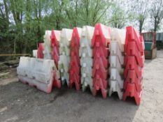 PLASTIC WATER FILLED BARRIERS, 55NO APPROX IN TOTAL.