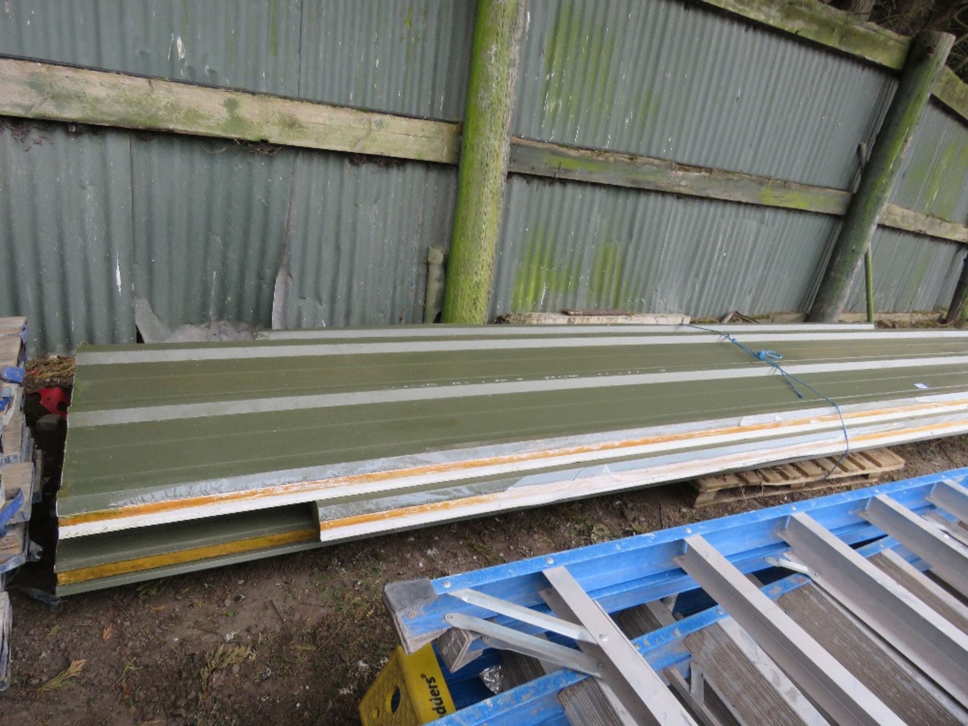 4 X INSULATED BOX PROFILE ROOF SHEETS, GREEN, 13-17FT LENGTH APPROX. THIS LOT IS SOLD UNDER THE AUC - Image 2 of 2