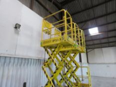 BOSS X3 SCISSOR LIFT ACCESS PLATFORM. WHEN TESTED WAS SEEN TO LIFT AND LOWER.