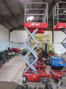 POPUP PUSH 8 SCISSOR LIFT ACCESS UNIT, MAXIMUM WORKING HEIGHT 4.5M. WHEN TESTED WAS SEEN TO LIFT AND
