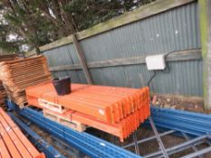 BLUE/ORANGE HEAVY DUTY PALLET RACKING PARTS INCLUDING 5 X UPRIGHT FRAMES (4BAYS)@ 6.15M HEIGHT AND