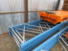 BLUE/ORANGE HEAVY DUTY PALLET RACKING PARTS INCLUDING 5 X UPRIGHT FRAMES (4BAYS)@ 6.15M HEIGHT AND