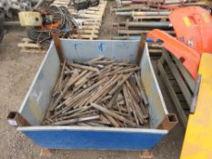STILLAGE CONTAINING ASSORTED BREAKER POINTS AND CHISELS. SOURCED FROM DEPOT CLOSURE.
