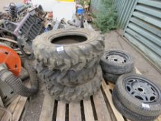 3 X DUMPER TYRES, 10.5/80-18, LITTLE USED. SOURCED FROM DEPOT CLOSURE.