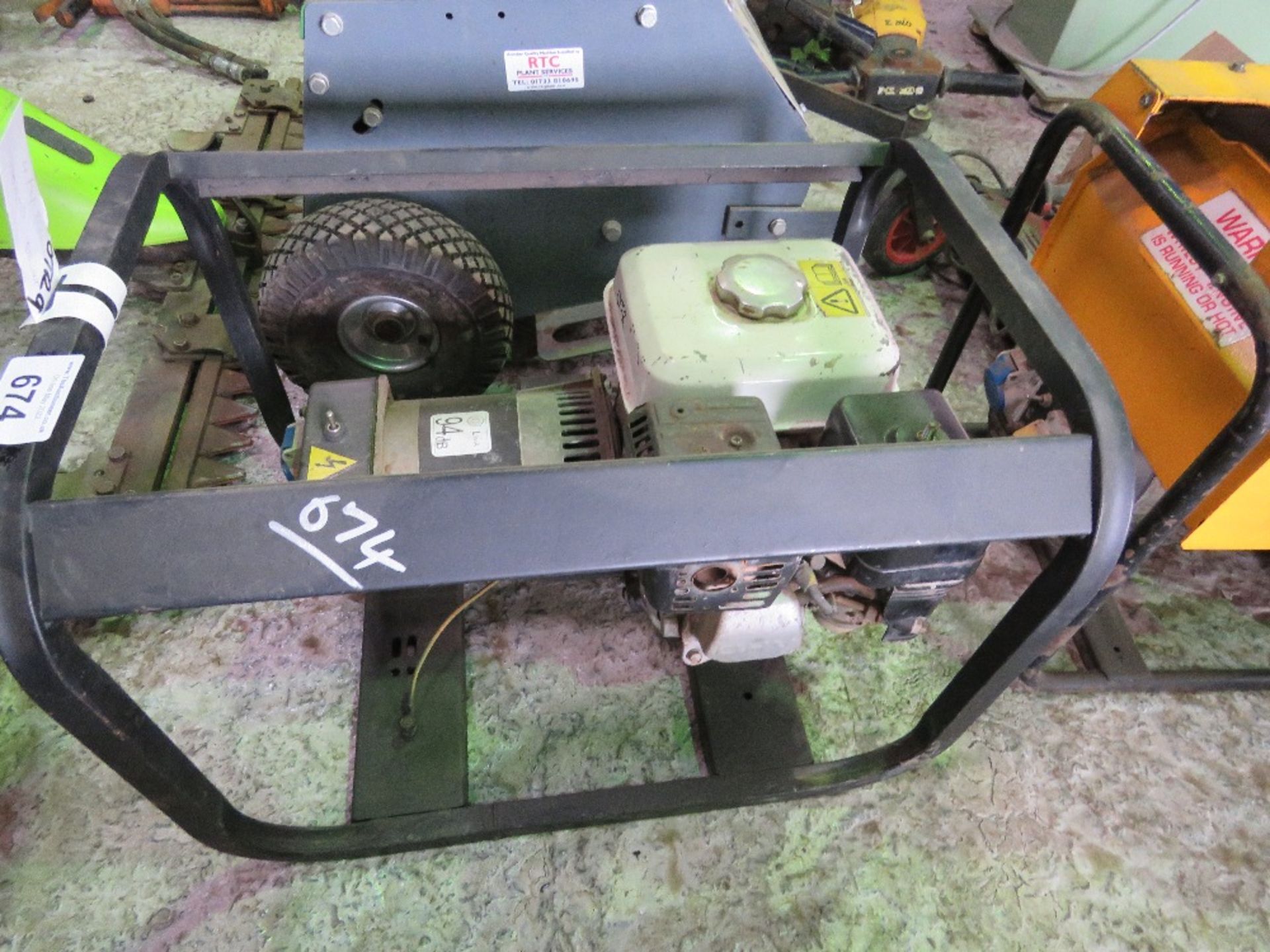 PETROL ENGINED GENERATOR. THIS LOT IS SOLD UNDER THE AUCTIONEERS MARGIN SCHEME, THEREFORE NO VAT WIL
