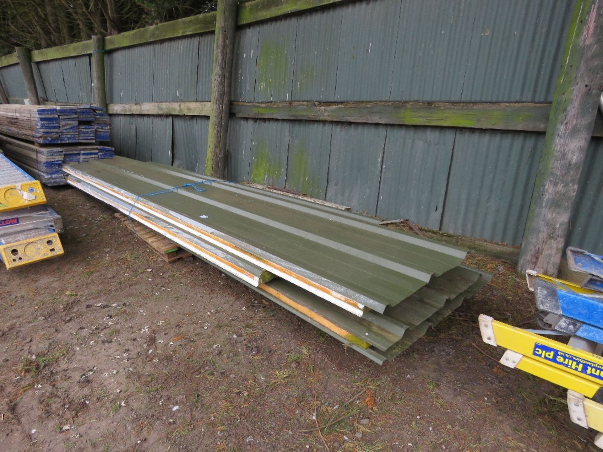 4 X INSULATED BOX PROFILE ROOF SHEETS, GREEN, 13-17FT LENGTH APPROX. THIS LOT IS SOLD UNDER THE AUC