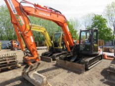 HITACHI ZAXIS 85USB RUBBER TRACKED EXCAVATOR YEAR 2014 WITH 1 X BUCKET. 7916 REC HOURS.