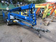 GENIE TZ50 TOWED BOOM ACCESS LIFT, YEAR 2010. 16.9m working height