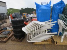 STACK OF 24 X PLASTIC MARQUEE / FUNCTION CHAIRS. THIS LOT IS SOLD UNDER THE AUCTIONEERS MARGIN SCHEM