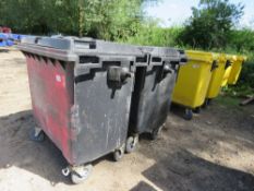 2 X LARGE CAPACITY WHEELED PLASTIC WASTE BINS. THIS LOT IS SOLD UNDER THE AUCTIONEERS MARGIN SCHEME,