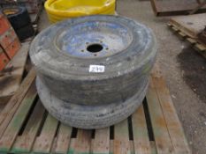 2 X TRAILER TYPE WHEELS AND TYRES.
