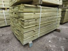 LARGE PACK OF PRESSURE TREATED FEATHER EDGE FENCE CLADDING TIMBERS. 1.20M LENGTH X 10CM WIDTH APPROX