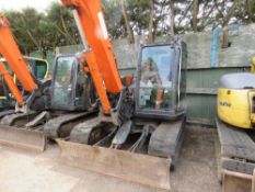 HITACHI ZAXIS 85USB RUBBER TRACKED EXCAVATOR WITH 1 X BUCKET. 7916 REC HOURS. 1 X BUCKET. SN:HCMDEE5