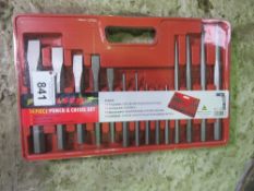 PUNCH AND CHISEL SET, 14 PIECES.