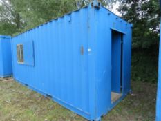 SECURE CONTAINERISED SITE OFFICE, 20FT LENGTH APPROX WITH KEYS. S009.