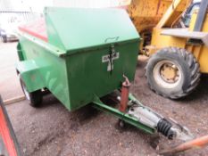 BUNNING SINGLE AXLED FAST TOW BRAKED BUNDED FUEL BOWSER. BALL HITCH FITTED. WITH ELECTRIC TRANSFER P