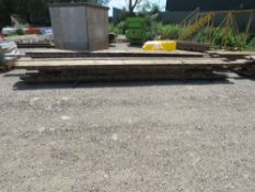 LARGE BUNDLE OF DENAILED TIMBER BEAMS/JOISTS, MAINLY 9"X3", 14-20FT LENGTH APPROX. THIS LOT IS SOLD