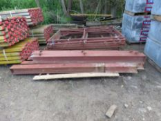 8 X METAL YARD/SITE GATE FRAMES 1.65M WIDTH X 2.4M HEIGHT APPROX PLUS 6NO POSTS @ 8FT LENGTH APPROX.