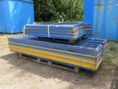 2 X BUNDLES OF BLUE ACROW SCAFFOLDING SAFETY MESH PANELS: 0.57M X 2.6M AND 1.38M X 0.57M APPROX. 5