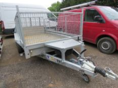IFOR WILLIAMS GX126 TRAILER WITH MESH CAGE SIDES AND DROP REAR RAMP. WITH HITCH KEY AND DELIVERY PAC