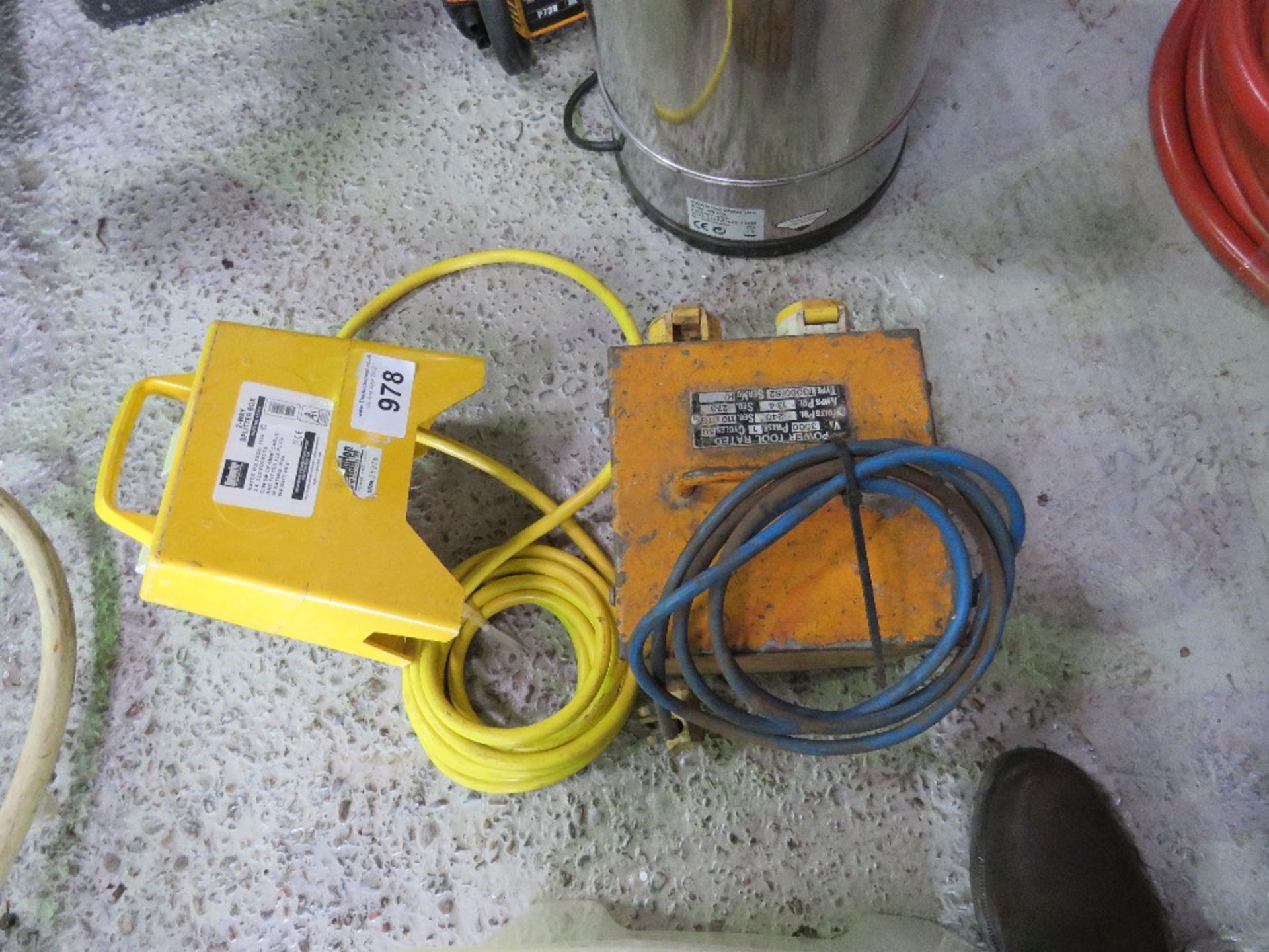 110VOLT TRANSFORMER PLUS A JUNCTION BOX. THIS LOT IS SOLD UNDER THE AUCTIONEERS MARGIN SCHEME, THERE
