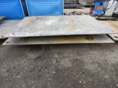 2 X STEEL ROAD PLATES 10MM THICKNESS APPROX. 1.25M X 1.83M APPROX. THIS LOT IS SOLD UNDER THE AUCTIO