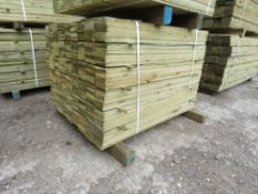 LARGE PACK OF PRESSURE TREATED FEATHER EDGE FENCE CLADDING TIMBERS. 1.05M LENGTH X 10CM WIDTH APPROX