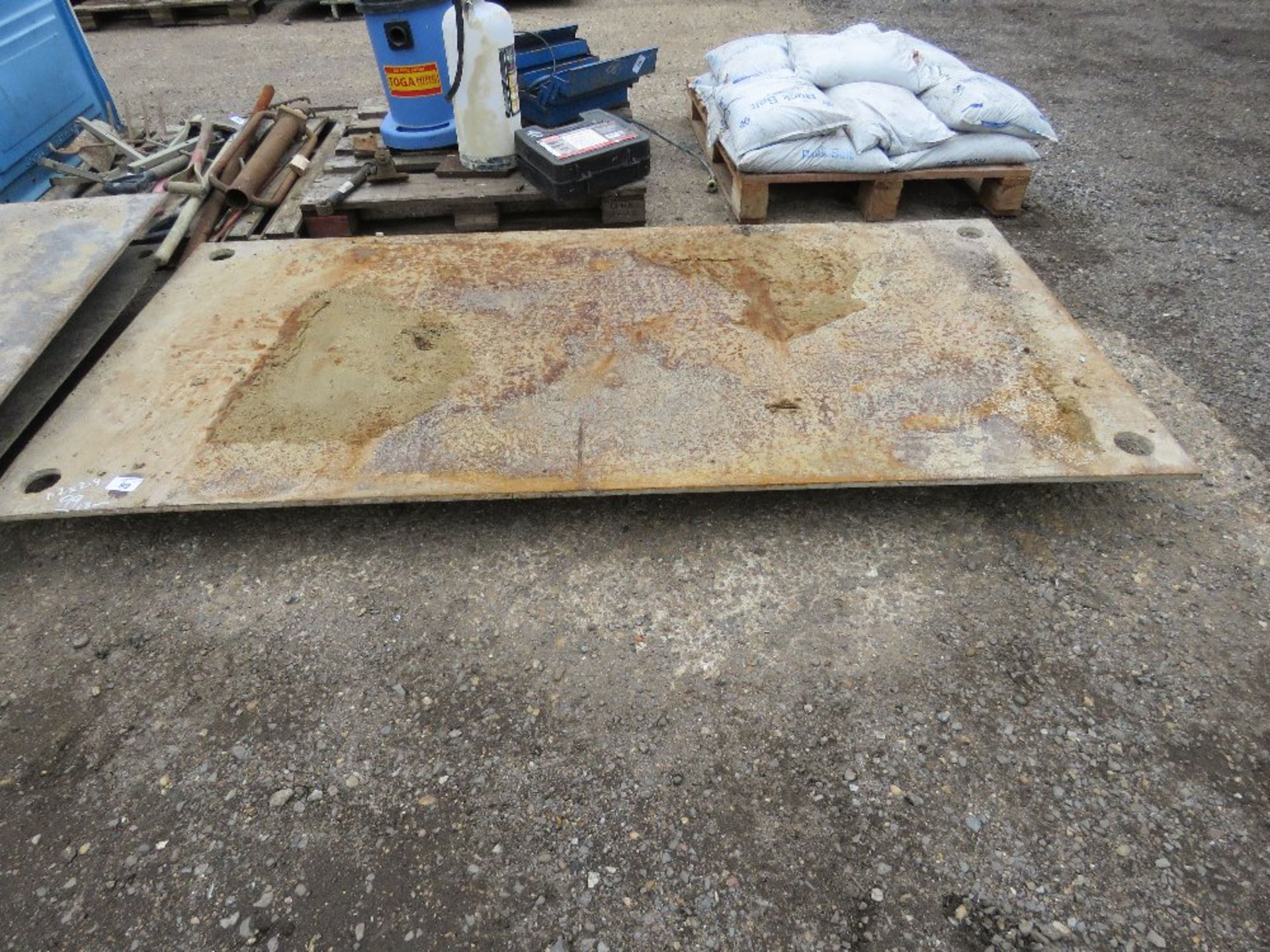 1 X STEEL ROAD PLATE 18MM THICKNESS APPROX. 1.2M X 2.4M APPROX. THIS LOT IS SOLD UNDER THE AUCTIONEE - Image 2 of 4