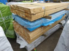 3 X PACKS OF PROFILED TIMBER BOARDS 2.4M LENGTH X 85MM MAXIMUM WIDTH APPROX.