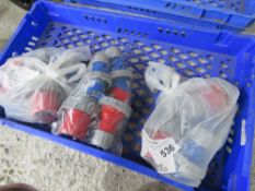 3 X BAGS OF ASSORTED 3 PHASE AND SINGLE PHASE PLUGS, UNUSED.