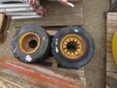 4 X SOLID FORKLIFT WHEELS 18X7-8. THIS LOT IS SOLD UNDER THE AUCTIONEERS MARGIN SCHEME, THEREFORE NO