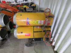 3 X MASTER 103M PROPANE GAS HEATERS, 110VOLT POWERED.