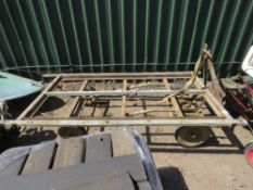 FOUR WHEELED GARDEN TROLLEY 8FT X 4FT APPROX. THIS LOT IS SOLD UNDER THE AUCTIONEERS MARGIN SCHEME,
