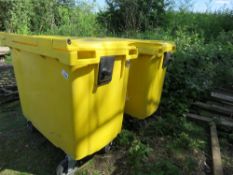 2 X LARGE CAPACITY WHEELED PLASTIC WASTE BINS. THIS LOT IS SOLD UNDER THE AUCTIONEERS MARGIN SCHEME,