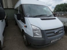 FORD TRANSIT 13 SEATER MINIBUS REG:GJ13 ZHB. LOG BOOK TO FOLLOW ONCE SOLD. DIRECT FROM LOCAL EVENTS