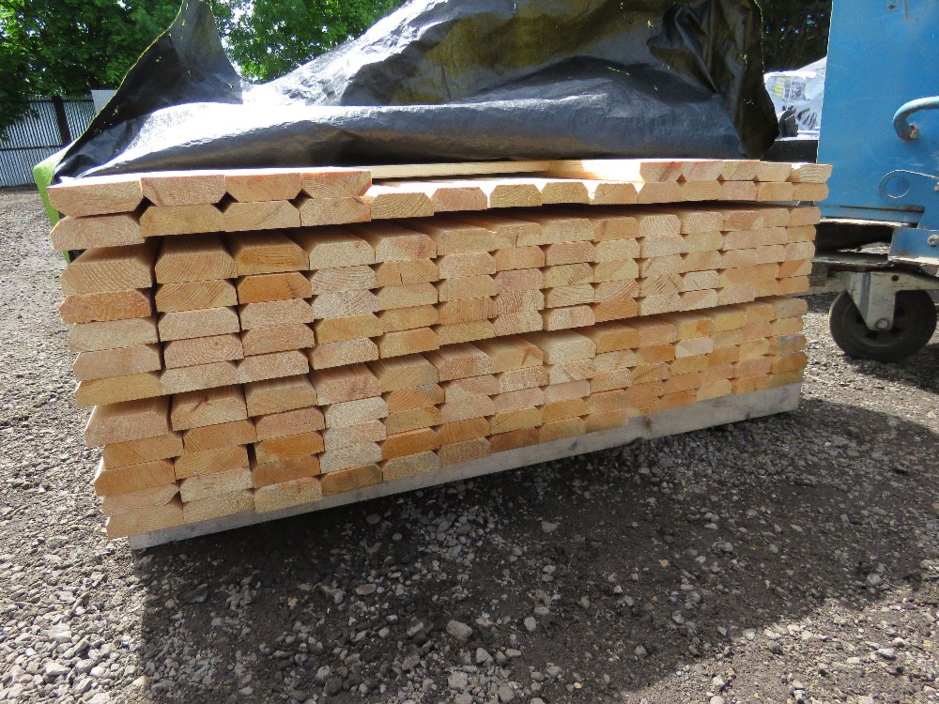 LARGE PACK OF UNTREATED TIMBER PANEL CAPPINGS 70MM WIDE X 1.8M LENGTH APPROX. - Image 2 of 3