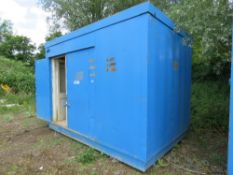 SECURE SITE OFFICE, 12FT LENGTH APPROX WITH KEYS PLUS SOME FURNITURE AS SHOWN. S09.