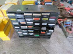 MULTI DRAWER TOOL CABINET WITH CONTENTS (FASTENINGS ETC).