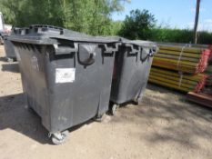 2 X LARGE CAPACITY WHEELED PLASTIC WASTE BINS. THIS LOT IS SOLD UNDER THE AUCTIONEERS MARGIN SCHEME,