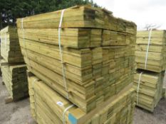 LARGE PACK OF PRESSURE TREATED FEATHER EDGE FENCE CLADDING TIMBERS. 1.20M LENGTH X 10CM WIDTH APPROX