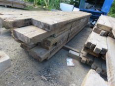 LARGE BUNDLE OF DENAILED TIMBER BEAMS/JOISTS, MAINLY 9-11" WIDTH, 12-14FT LENGTH APPROX. THIS LOT IS
