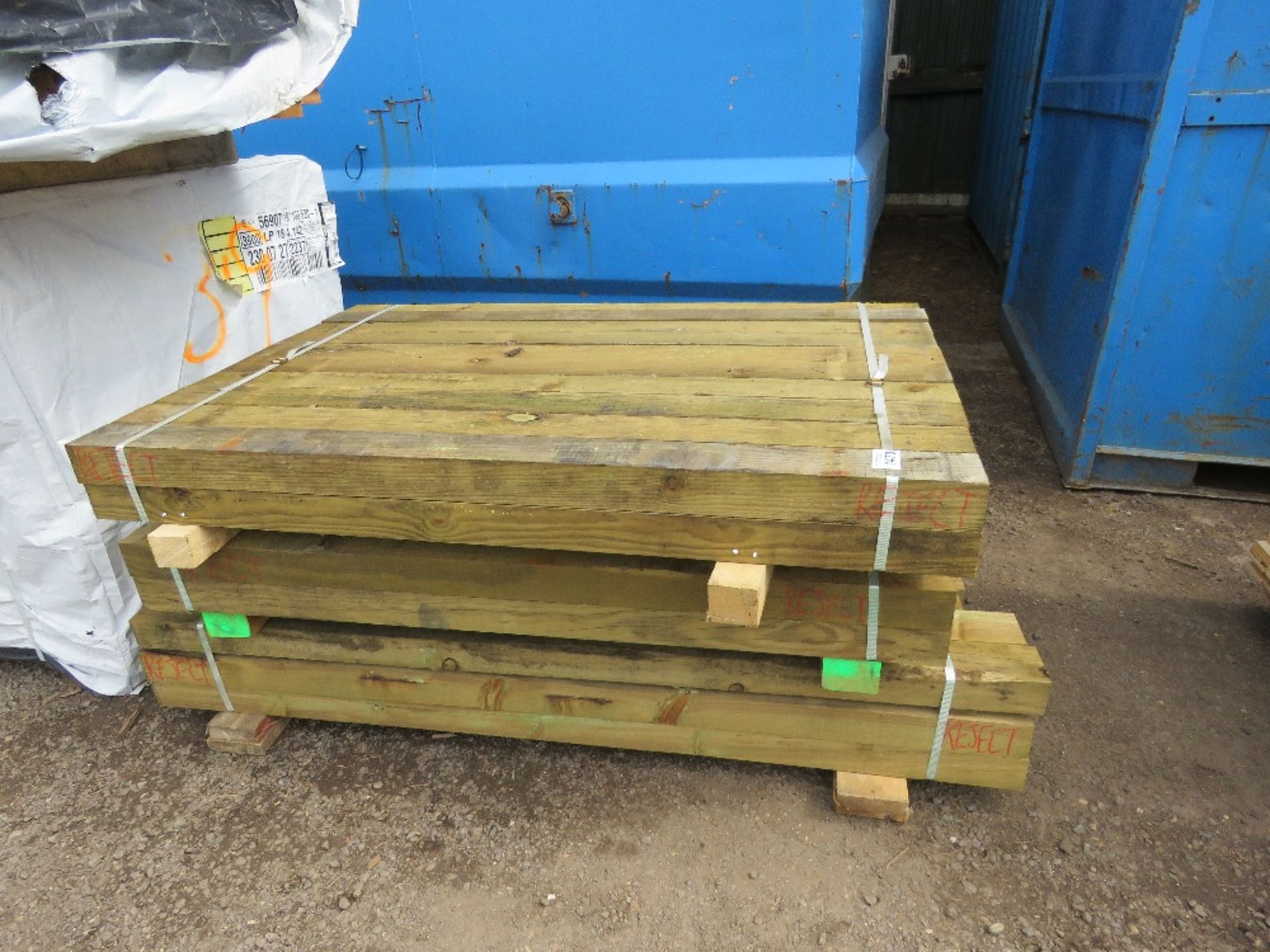 ASSORTED TIMBER FENCE POSTS, PRESSURE TREATED 1.5M-1.8M APPROX.