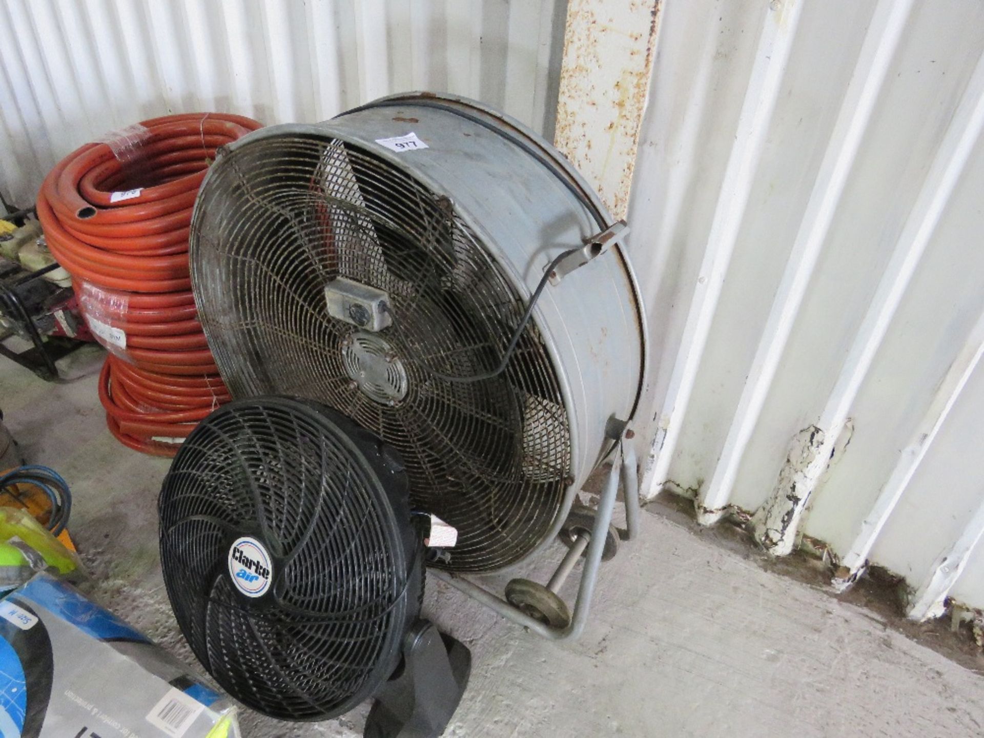 2 X LARGE FANS. THIS LOT IS SOLD UNDER THE AUCTIONEERS MARGIN SCHEME, THEREFORE NO VAT WILL BE CHARG