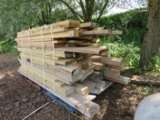 STACK OF ASSORTED CONSTRUCTION TIMBERS 5FT - 10FT LENGTH APPROX. THIS LOT IS SOLD UNDER THE AUCTIONE