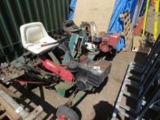 2 X TRIPLE RIDE ON PETROL ENGINED CYLINDER MOWERS. THIS LOT IS SOLD UNDER THE AUCTIONEERS MARGIN SCH