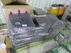 PALLET CONTAINING A LARGE QUANTITY OF UNUSED GLASS MINIATURE BOTTLES WITH A BOX OF LIDS/DROPPER NOZZ