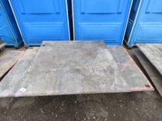 1 X STEEL ROAD PLATE 18MM THICKNESS APPROX. 1.3M X 1.25M APPROX. THIS LOT IS SOLD UNDER THE AUCTIONE