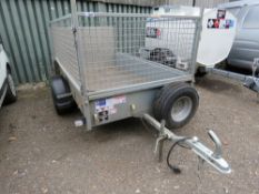 IFOR WILLIAMS P7E CAGE SIDE SINGLE AXLE TRAILER WITH FLOATATION/WIDE TYRES.