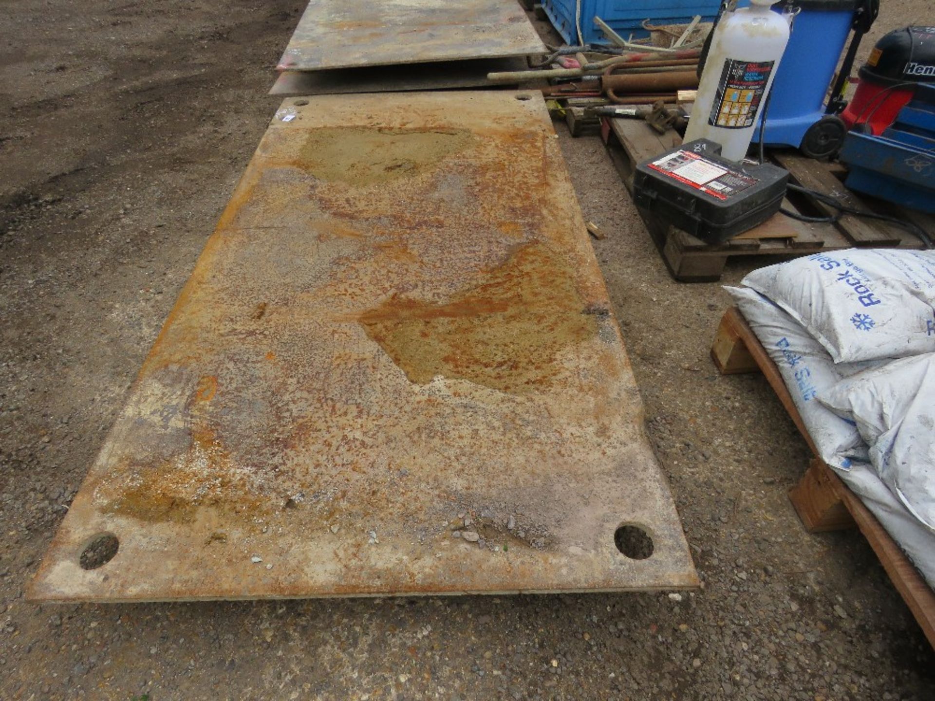 1 X STEEL ROAD PLATE 18MM THICKNESS APPROX. 1.2M X 2.4M APPROX. THIS LOT IS SOLD UNDER THE AUCTIONEE - Image 3 of 4